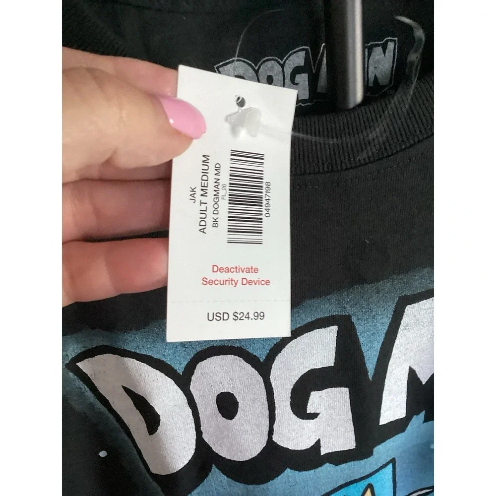 Spencer's DogMan Black Graphic T- Shirt Size Medium - Picture 3 of 5